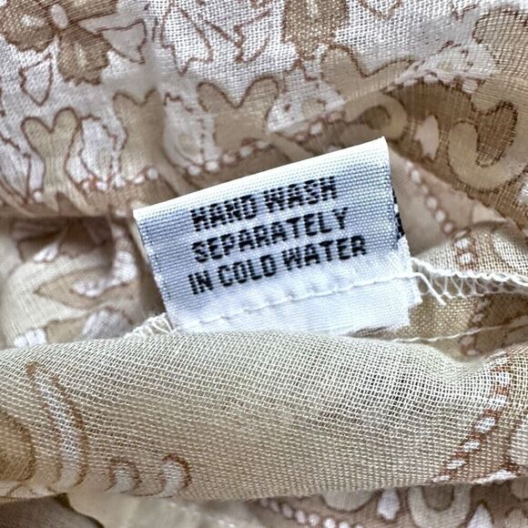 CHOWCHILLA VINTAGE | Boho Hippie Beige Floral maxi Dress Beige Tan Tassel | Smal - Picture 8 of 8